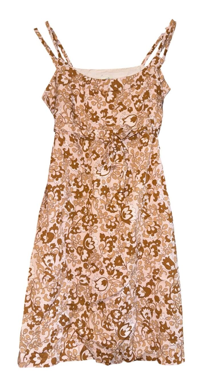 Anthropologie Odille 70s Style Dress Women's 2 Floral Cotton Retro Y2kโ Mod